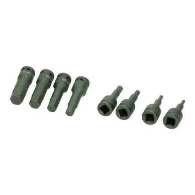 1/2" Prailgintų galvučių smūginių su antgaliais rinkinys (HEX) 8vnt. 2 1/2" Prailgintų galvučių smūginių su antgaliais rinkinys (HEX) 8vnt. 2
