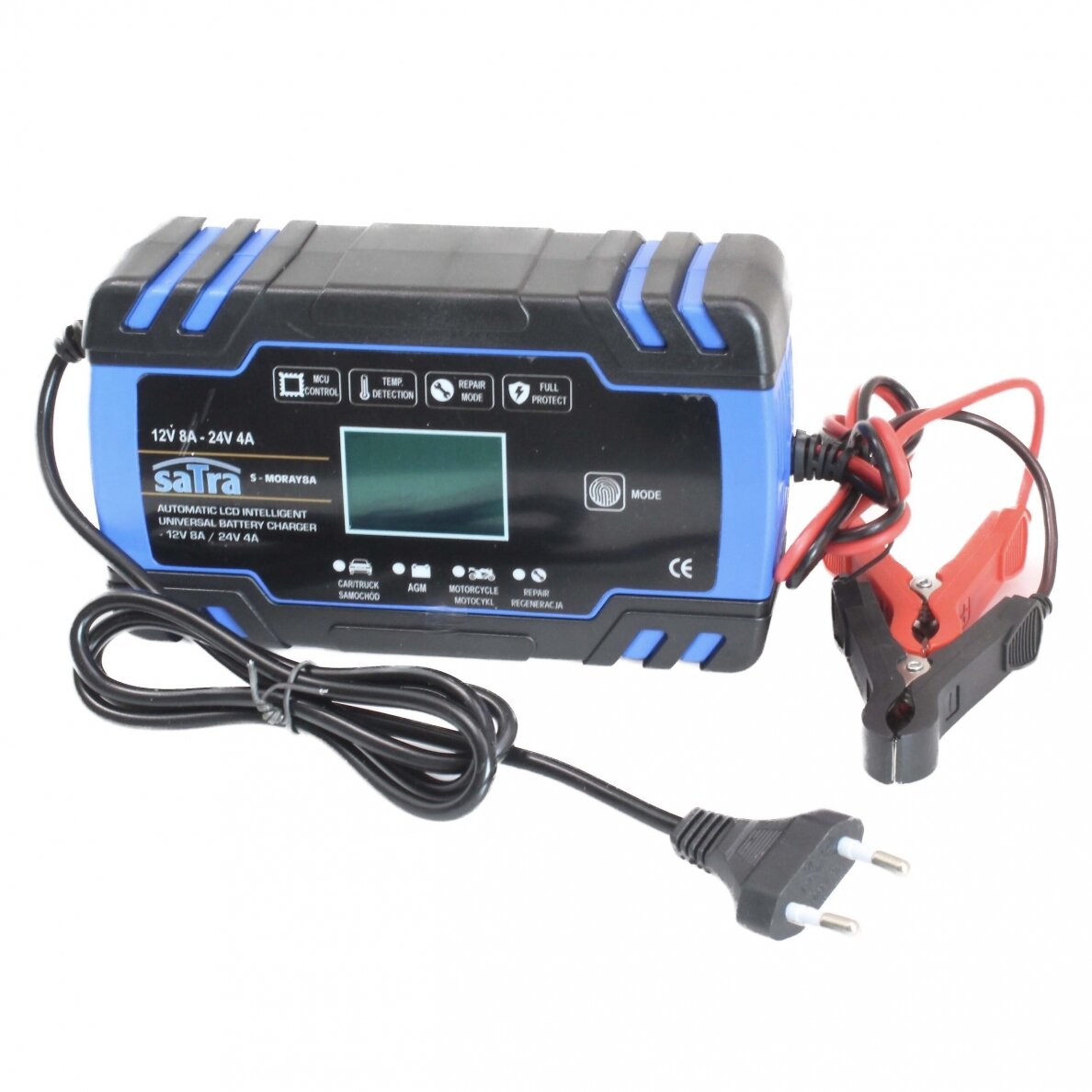 Akumuliatorių įkroviklis automatinis LCD 12V/24V 8A/4A 6-150Ah Akumuliatorių įkroviklis automatinis LCD 12V/24V 8A/4A 6-150Ah
