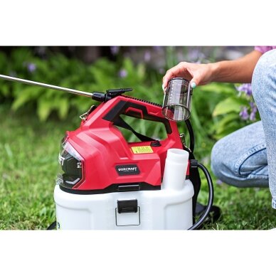 Akum. slėginis purkštuvas WORCRAFT 8l 20V LI-ION (Be akumuliatoriaus ir įkroviklio) 21