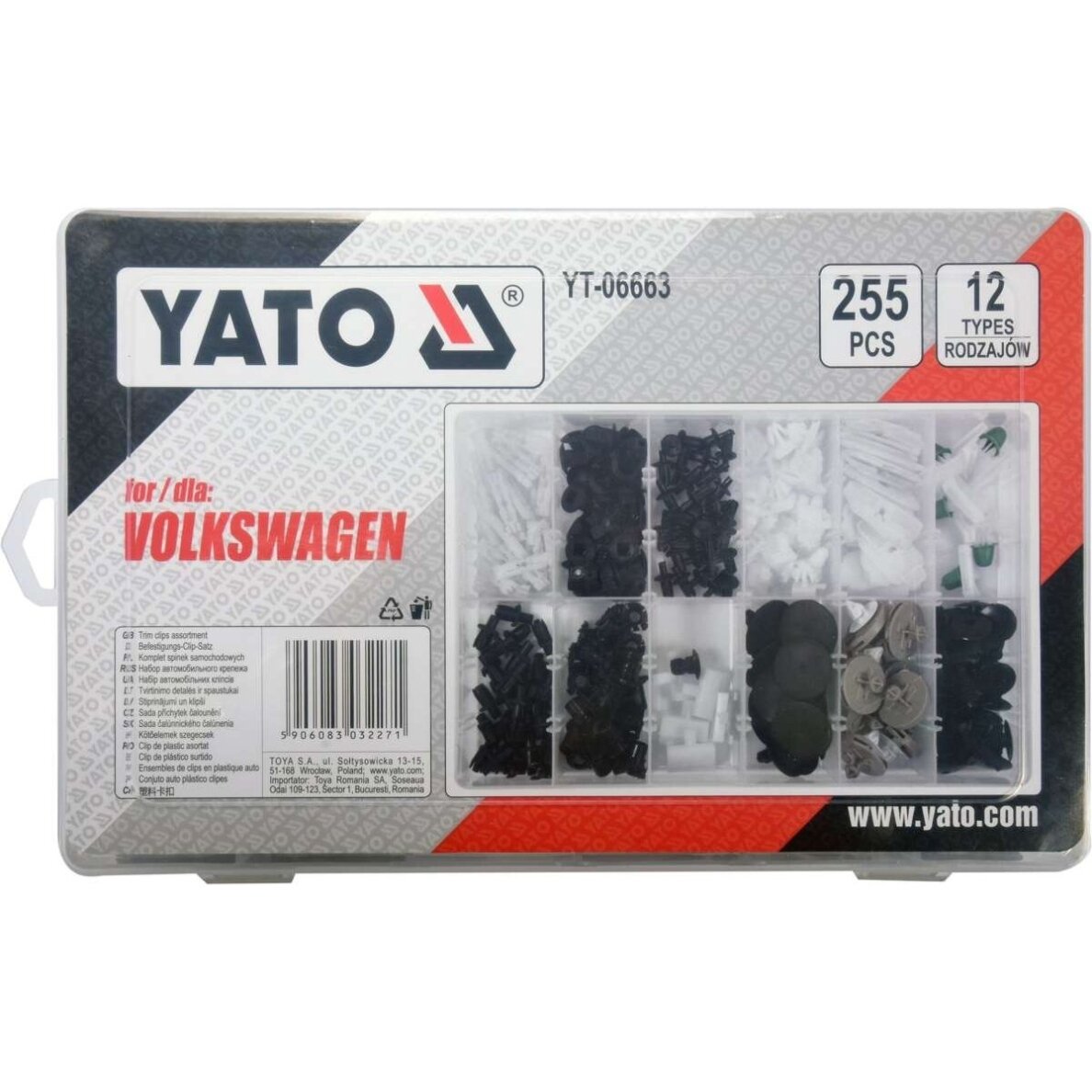 Automobilio apdailos plastikinių laikiklių rinkinys (255vnt) VW 1 Automobilio apdailos plastikinių laikiklių rinkinys (255vnt) VW 1