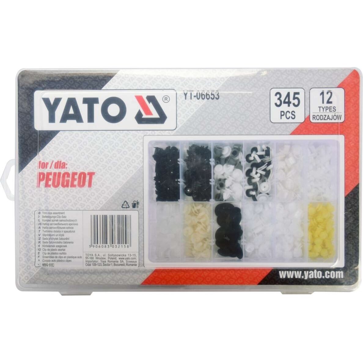 Automobilio apdailos plastikinių laikiklių rinkinys (345vnt) Peugeot 1 Automobilio apdailos plastikinių laikiklių rinkinys (345vnt) Peugeot 1