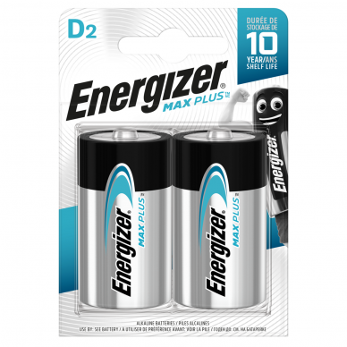 Baterija Energizer Max Plus D LR20 2vnt Baterija Energizer Max Plus D LR20 2vnt