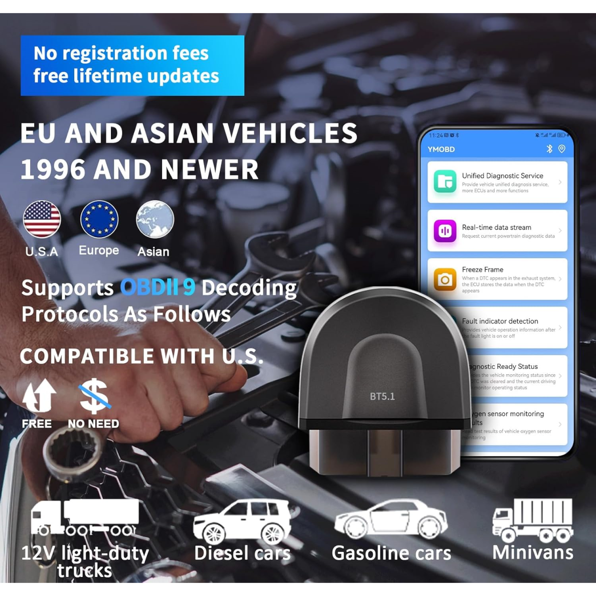 Diagnostikos įranga automobiliui OBD2 Bluetooth B25 7 Diagnostikos įranga automobiliui OBD2 Bluetooth B25 7