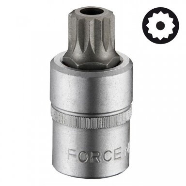 Dvylikakampis-galvutė su skyle Spline M16 1/2" 55mmL