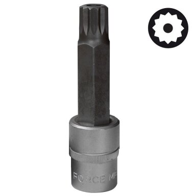 Dvylikakampis-galvutė su skyle Spline M16 1/2" 100mmL