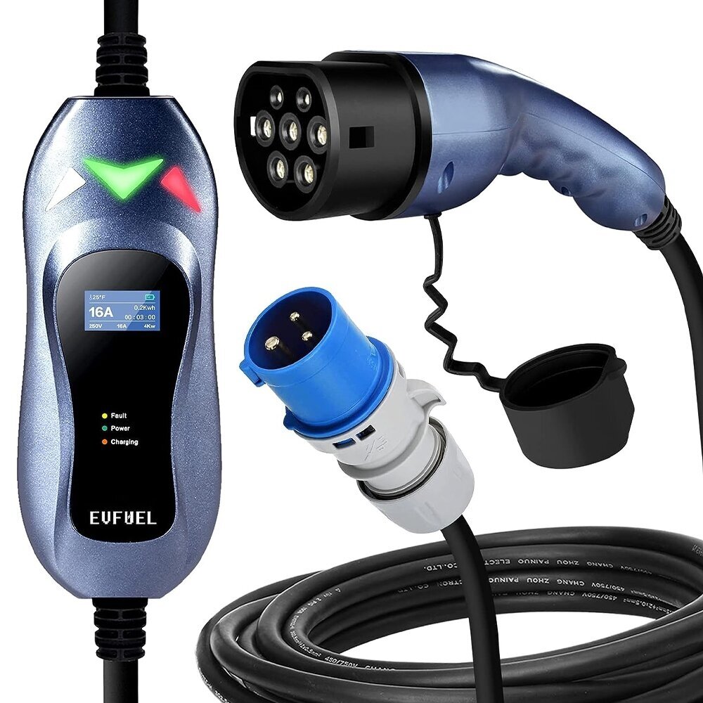EV Įkroviklis nešiojamas 3.6kW 16A EVFUEL Type 2 EV Įkroviklis nešiojamas 3.6kW 16A EVFUEL Type 2