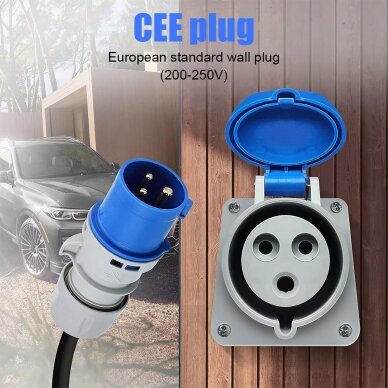 EV Įkroviklis nešiojamas 3.6kW 16A EVFUEL Type 2 3 EV Įkroviklis nešiojamas 3.6kW 16A EVFUEL Type 2 3