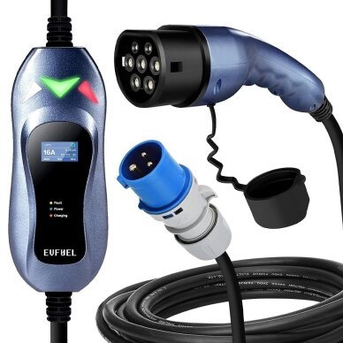 EV Įkroviklis nešiojamas 3.6kW 16A EVFUEL Type 2 EV Įkroviklis nešiojamas 3.6kW 16A EVFUEL Type 2