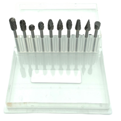 Frezų kietmetalio rinkinys Ø6x3mm 10vnt. 1 Frezų kietmetalio rinkinys Ø6x3mm 10vnt. 1