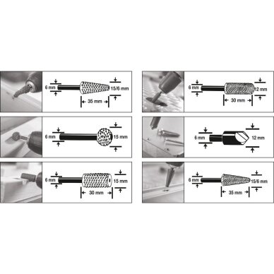 Frezų medžiui ir metalui rinkinys (6vnt) 1 Frezų medžiui ir metalui rinkinys (6vnt) 1