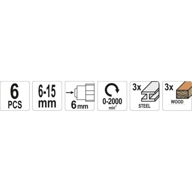 Frezų medžiui ir metalui rinkinys (6vnt) 2 Frezų medžiui ir metalui rinkinys (6vnt) 2
