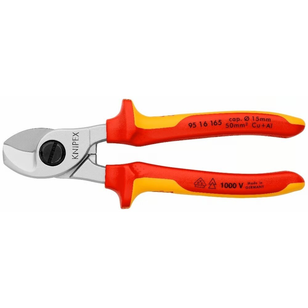 Kabelio kirpimo žirklės elektrikui VDE 165mm KNIPEX Kabelio kirpimo žirklės elektrikui VDE 165mm KNIPEX