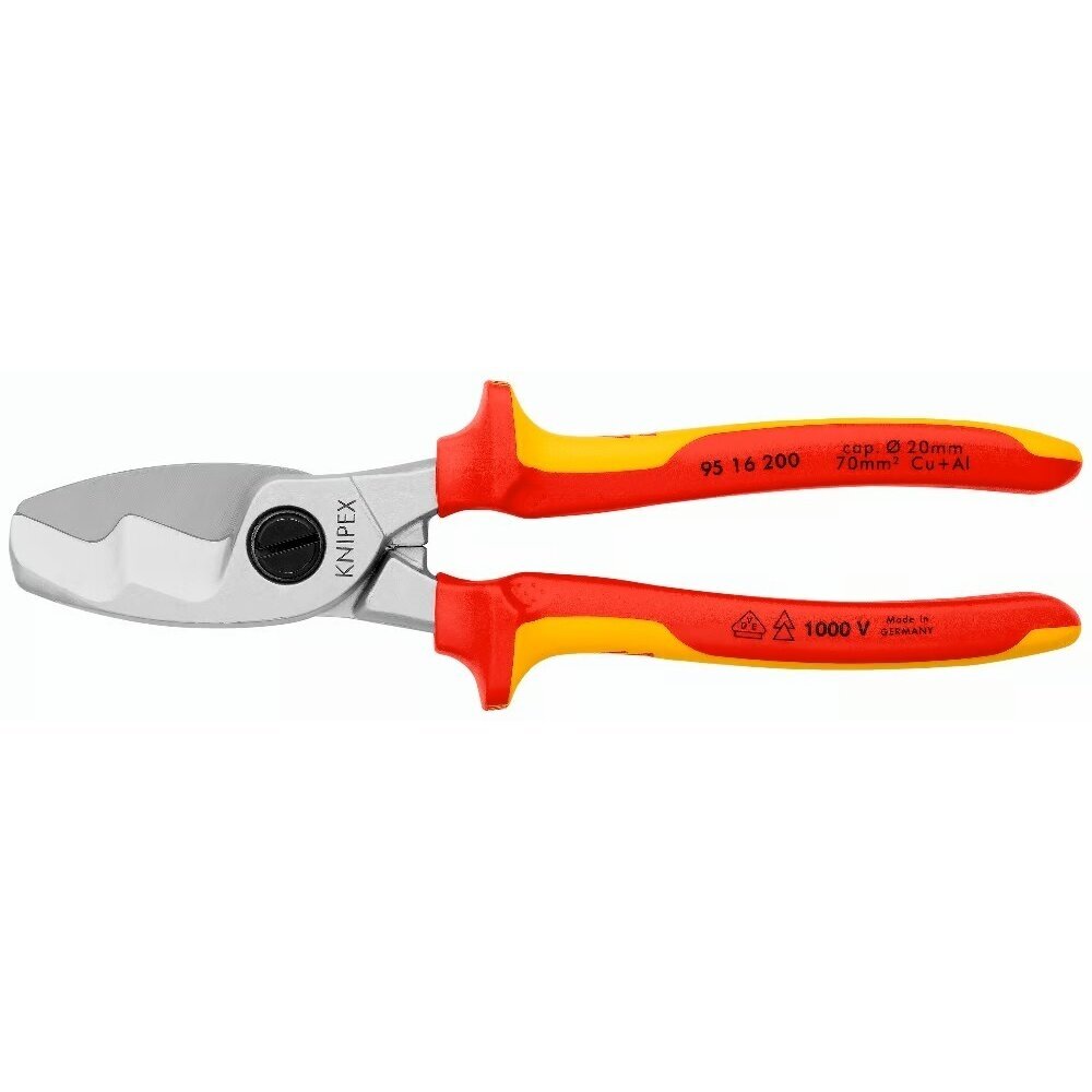 Kabelio kirpimo žirklės elektrikui VDE 200mm KNIPEX