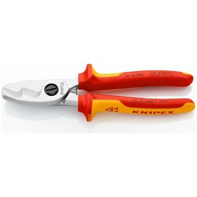 Kabelio kirpimo žirklės elektrikui VDE 200mm KNIPEX 1 Kabelio kirpimo žirklės elektrikui VDE 200mm KNIPEX 1