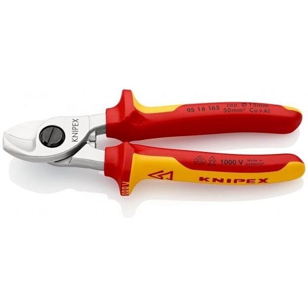 Kabelio kirpimo žirklės elektrikui VDE 165mm KNIPEX 1