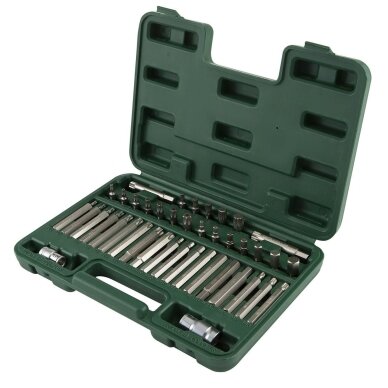 Keičiamų antgalių rinkinys (IMBUS, TORX,SPLINE) 42vnt Keičiamų antgalių rinkinys (IMBUS, TORX,SPLINE) 42vnt