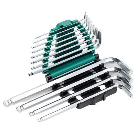 L-tipo šešiakampių vidut., apvalia galvute raktų rink. 12vnt. (1/16"-3/8") (Colinė sistema) 2