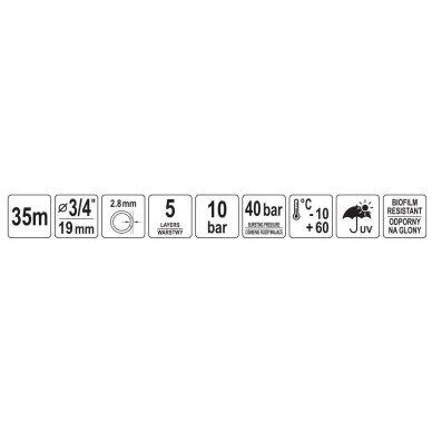 Laistymo žarna 3/4" 35m (5-sluoksnių) 1