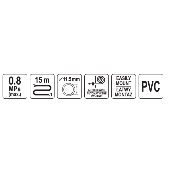Laistymo žarna su automatine rite 1/2" 15m 9 Laistymo žarna su automatine rite 1/2" 15m 9