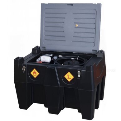 Mobili kuro talpykla 440L (plastikinė) su pompa 12V DCTP40 (automatiniu pistoletu ir filtru) 1 Mobili kuro talpykla 440L (plastikinė) su pompa 12V DCTP40 (automatiniu pistoletu ir filtru) 1