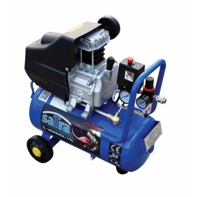 Oro kompresorius tepalinis su tiesiogine pavara 230V 1.5HP 1.1KW 24L 190L/min SATRA Oro kompresorius tepalinis su tiesiogine pavara 230V 1.5HP 1.1KW 24L 190L/min SATRA