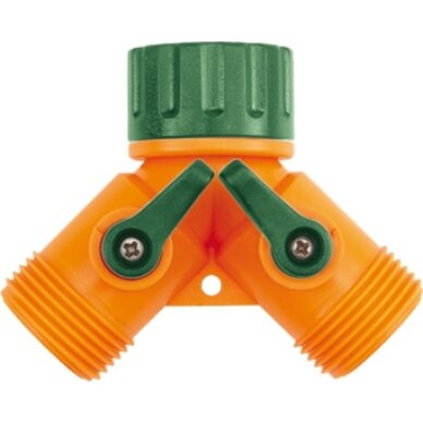 Paskirstytojas dvišakis laistymo žarnai 3/4" Paskirstytojas dvišakis laistymo žarnai 3/4"