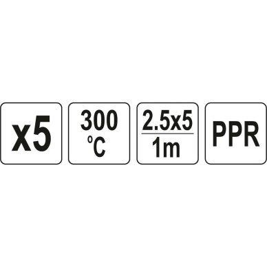 Plastiko suvirinimo juostų rinkinys (5vnt) (PPR polipropilenas) 2.5x5mm 5х1m 2 Plastiko suvirinimo juostų rinkinys (5vnt) (PPR polipropilenas) 2.5x5mm 5х1m 2