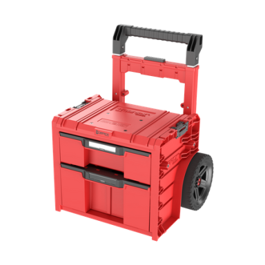 QBRICK PRO įrankių dėžė su ratukais 2 stalčiai 2.0 PLUS RED