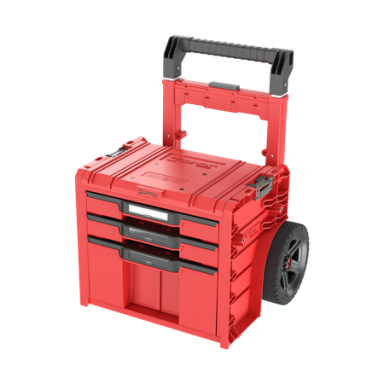 QBRICK PRO įrankių dėžė su ratukais 3 stalčiai 2.0 PLUS RED