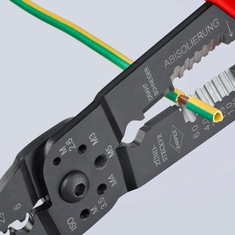 Replės laidų užspaudimui ir nuvalymui 230mm KNIPEX 6 Replės laidų užspaudimui ir nuvalymui 230mm KNIPEX 6