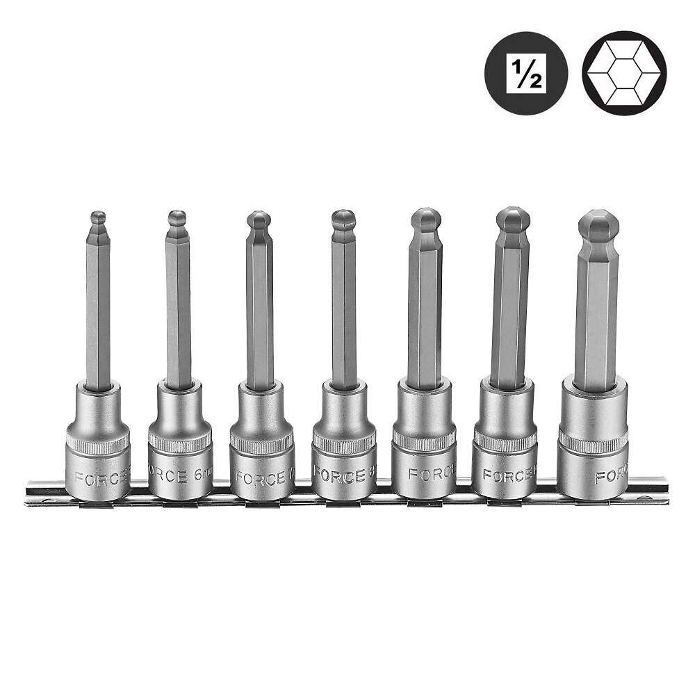 Šešiakampis-galvutė Hex Ball 1/2" rinkinys 7 dalių