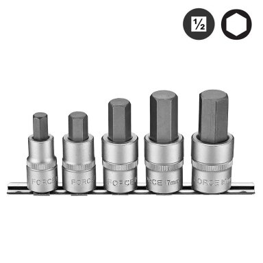 Šešiakampis-galvutė Hex 1/2" rinkinys 5 dalių