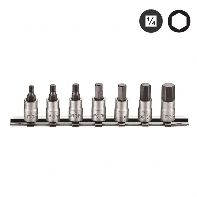 Šešiakampis-galvutė Hex 1/4" rinkinys 7 dalių Šešiakampis-galvutė Hex 1/4" rinkinys 7 dalių