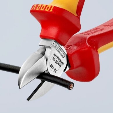 Šoninio kirpimo replės elektrikui 140mm (1000V) KNIPEX 5 Šoninio kirpimo replės elektrikui 140mm (1000V) KNIPEX 5