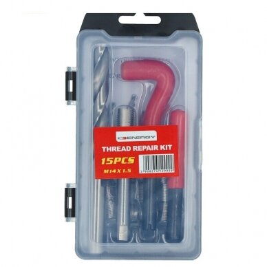 Sriegio remonto M14x1.5 rinkinys 15 dalių Sriegio remonto M14x1.5 rinkinys 15 dalių