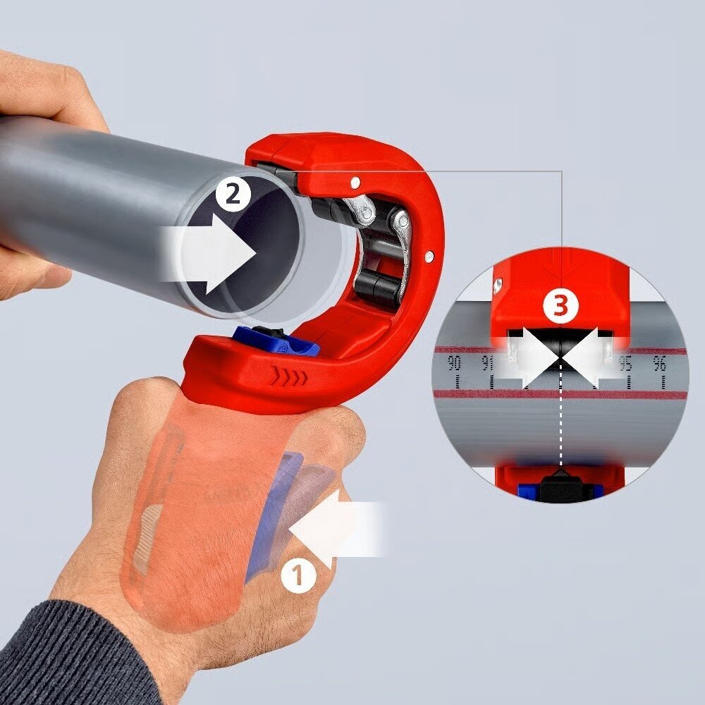 Vamzdžių pjoviklis plonam plastikui 32-50mm KNIPEX DP50 6 Vamzdžių pjoviklis plonam plastikui 32-50mm KNIPEX DP50 6