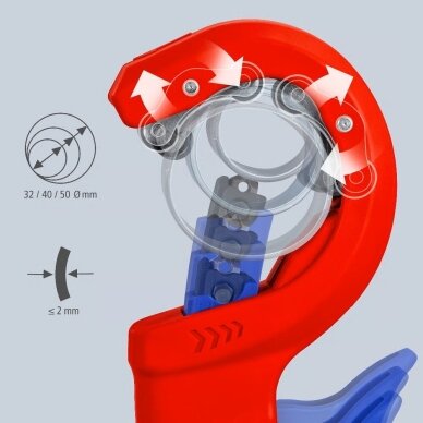 Vamzdžių pjoviklis plonam plastikui 32-50mm KNIPEX DP50 1